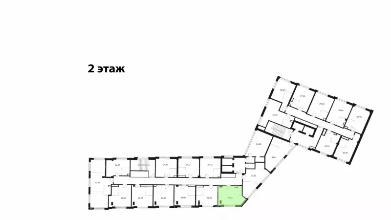 Продажа офиса 33.44 кв.метров, 3 этаж-99. План объекта