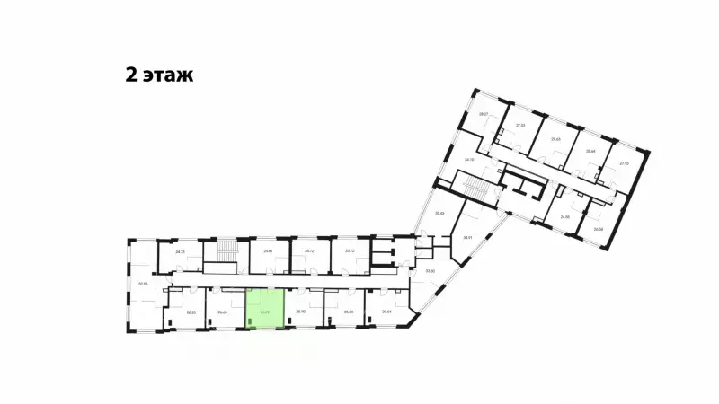 Продажа офиса 26.28 кв.метров, 3 этаж-99. План объекта