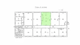 Аренда офиса 56.5 кв.метров, 2 этаж-99. План объекта