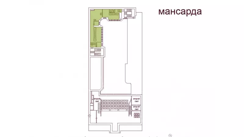 Аренда офиса 151.3 кв.метров, 6 этаж-99. План объекта