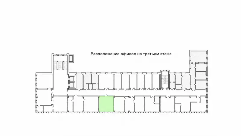 Аренда офиса 37.7 кв.метров, 3 этаж-99. План объекта