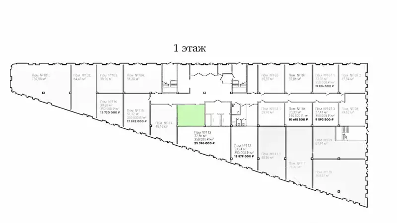 Продажа торгового помещения 30.52 кв.метров, 1 эт-99. План объекта