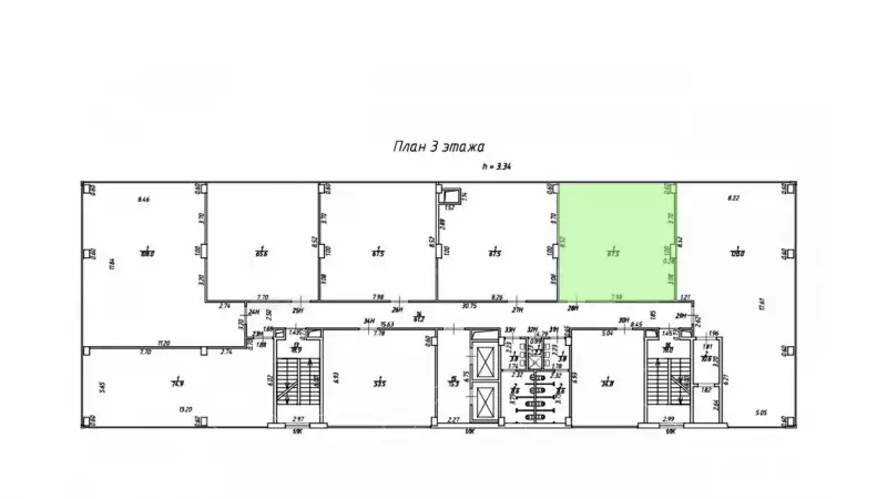 Аренда офиса 67.7 кв.метров, 3 этаж-99. План объекта