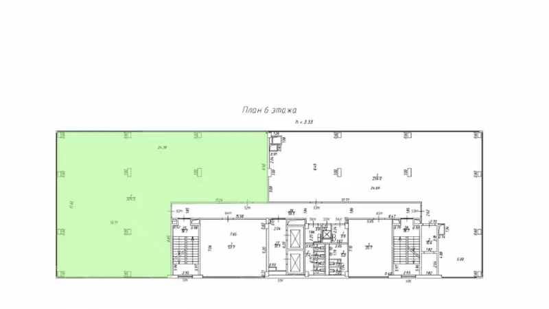 Аренда офиса 324.5 кв.метров, 6 этаж-99. План объекта