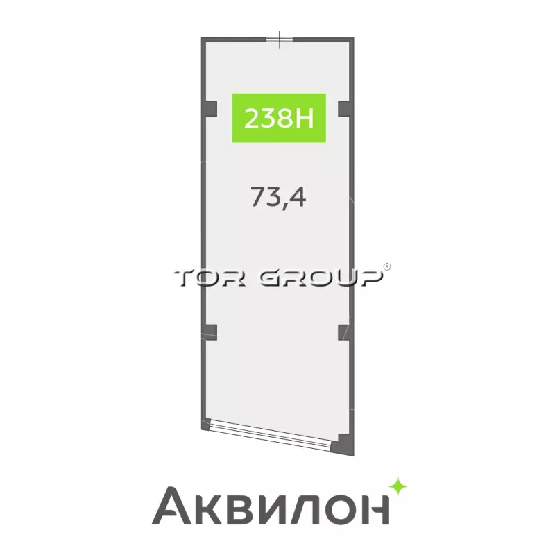 Продажа офиса 73.4 кв.метров, 7 этаж-99. План объекта