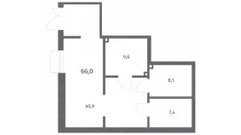Продажа универсального помещения 66 кв.метров, 1 этаж-99. План объекта