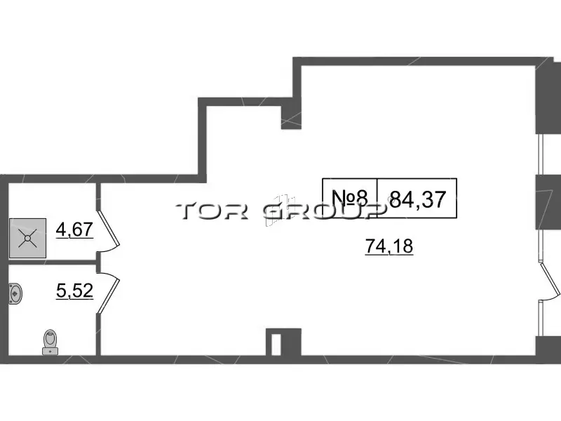 Продажа универсального помещения 84.37 кв.метров, 1 этаж-99. План объекта