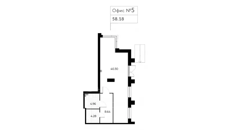 Продажа универсального помещения 58.3 кв.метров, 1 этаж-99. План объекта