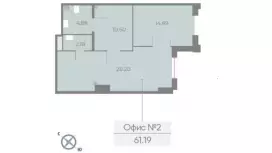 Продажа универсального помещения 60.3 кв.метров, 1 этаж-99. План объекта