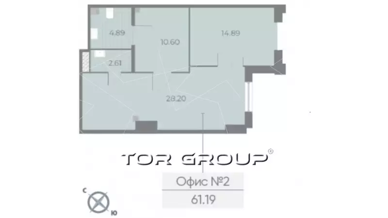 Продажа универсального помещения 60.3 кв.метров, 1 этаж-99. План объекта