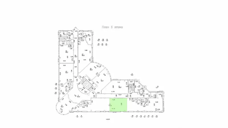 Аренда офиса 49.8 кв.метров, 5 этаж-99. План объекта