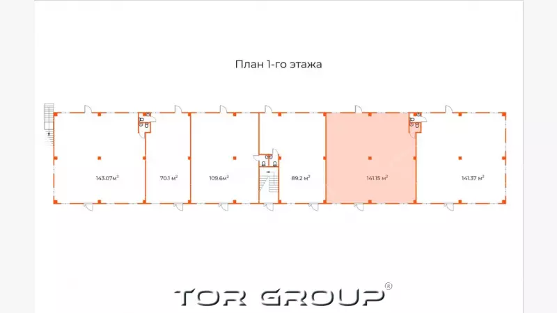 Аренда склада 141.2 кв.метров, 1 этаж-99. План объекта