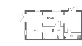 Продажа универсального помещения 56 кв.м, 1 этаж-99. План объекта