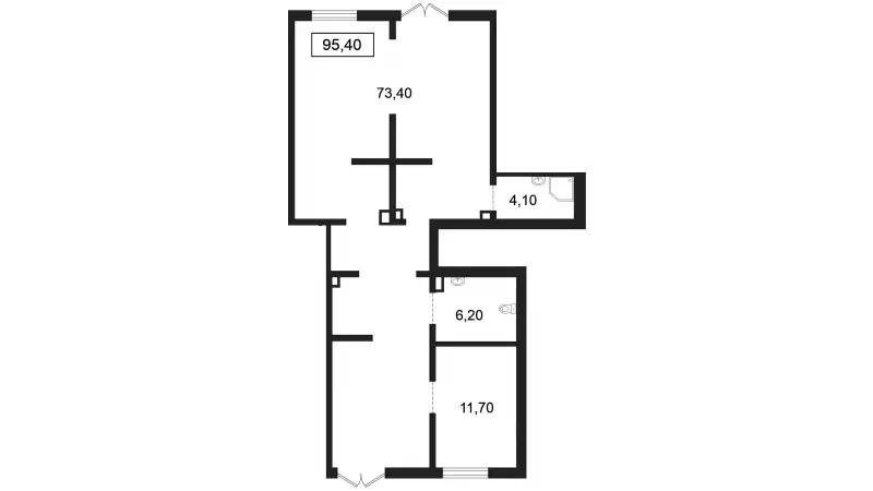 Продажа универсального помещения 95.4 кв.м, 1 этаж-99. План объекта