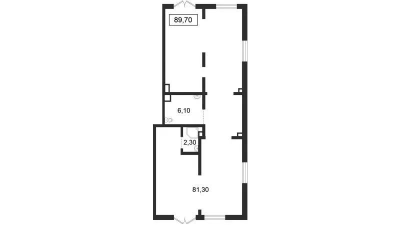 Продажа универсального помещения 89.7 кв.м, 2 этаж-99. План объекта