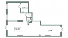 Продажа универсального помещения 92.49 кв.м,1 этаж-99. План объекта
