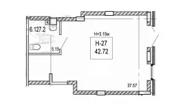 Продажа универсального помещения 42.5 кв.м, 1 этаж-99. План объекта