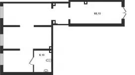 Продажа универсального помещения 74 кв.м, 1 этаж-99. План объекта