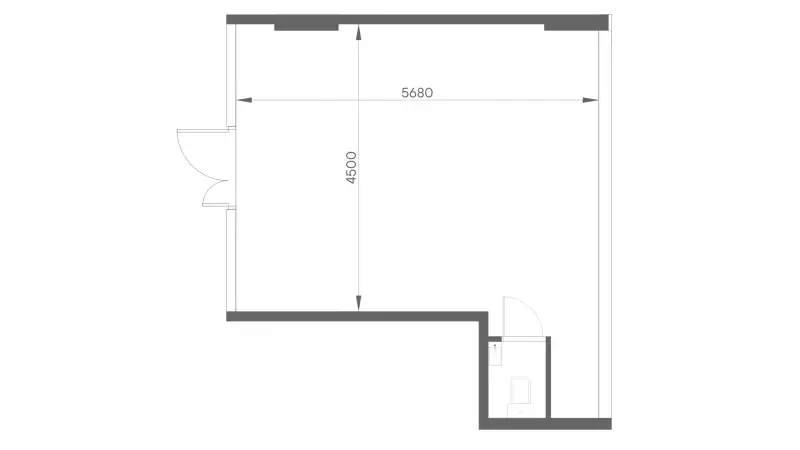 Продажа офиса 28.3 кв.метров, 5 этаж-99. План объекта