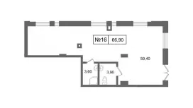 Продажа универсального помещения 66.9 кв.м, 1 этаж-99. План объекта