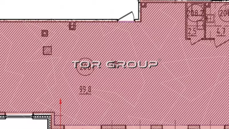 Продажа универсального помещения 107 кв.м, 2 этаж-99. План объекта