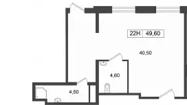 Продажа универсального помещения 49.6 кв.м, 2 этаж-99. План объекта