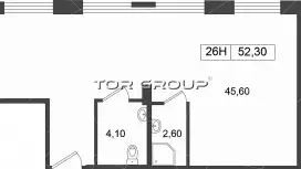 Продажа универсального помещения 52.3 кв.м, 2 этаж-99. План объекта