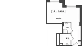 Продажа универсального помещения 35 кв.м, 2 этаж-99. План объекта