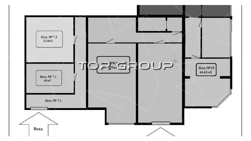 Аренда офиса 174 кв.метров, 1 этаж-99. План объекта