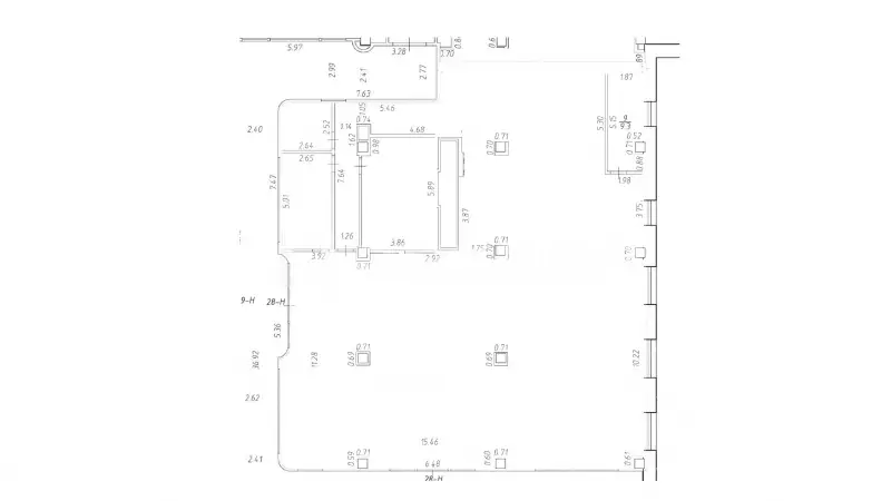 Офис опен спейс в центре, 340 м2-99. План объекта