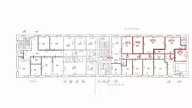 Аренда офиса 42.8 кв.метров, 3 этаж-99. План объекта