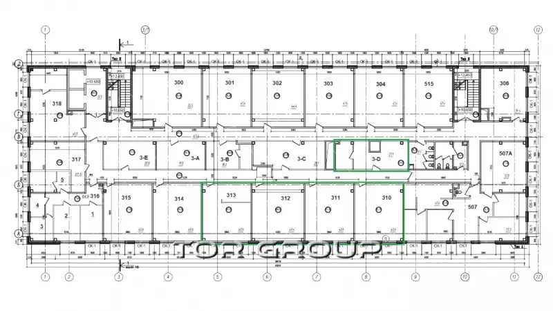Аренда офиса 220,4 кв.метров, 3 этаж-99. План объекта