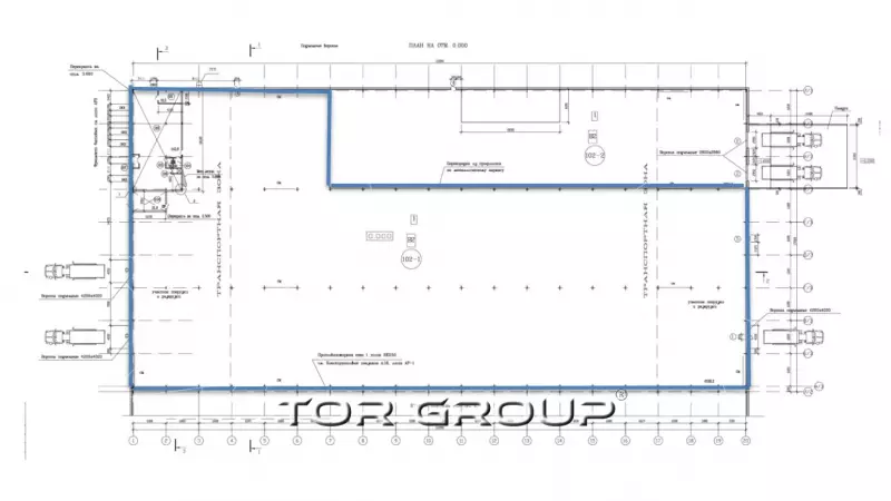 Склад/производство 4722 м&sup2;, 8 км от КАД-99. План объекта