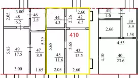 Аренда офиса 37.9 кв.метров, 4 этаж-99. План объекта