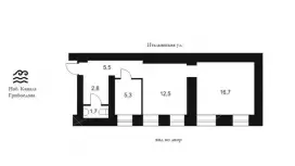 Аренда офиса 42.5 кв.метров, 2 этаж-99. План объекта