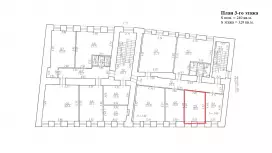 Аренда офиса 15 кв.метров, 3 этаж-99. План объекта
