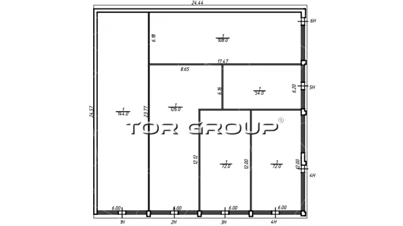 Продажа здания 576 кв.метров,  этаж-99. План объекта