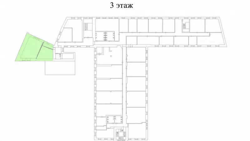 Аренда офиса 123.7 кв.метров, 3 этаж-99. План объекта