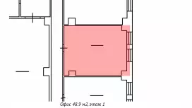 Аренда офиса 48.9 кв.метров, 1 этаж-99. План объекта