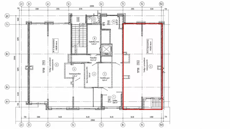 Аренда помещения 87 кв.метров, 1 этаж-99. План объекта