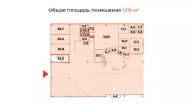 Аренда универсального помещения 1215 кв.м, 1 этаж-99. План объекта