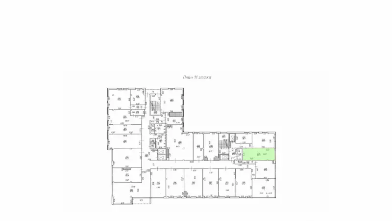 Аренда офиса 44.9 кв.метров, 11 этаж-99. План объекта