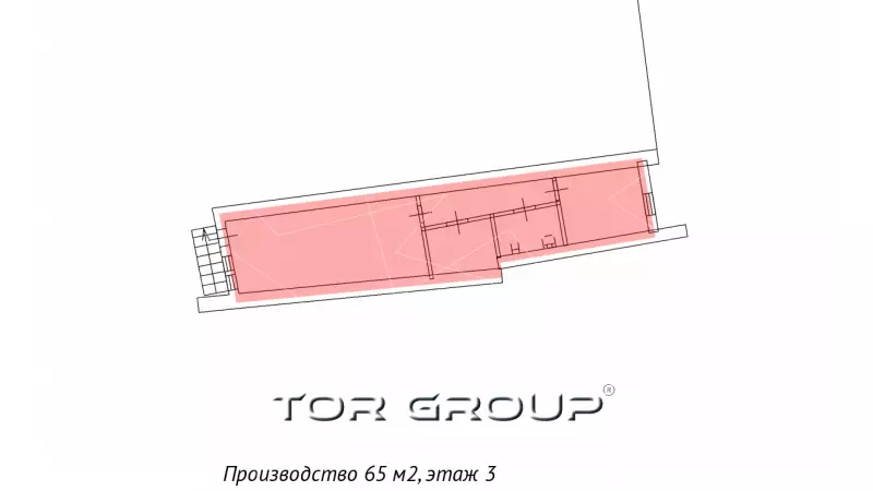 Аренда склада 65 кв.метров, 3 этаж-99. План объекта