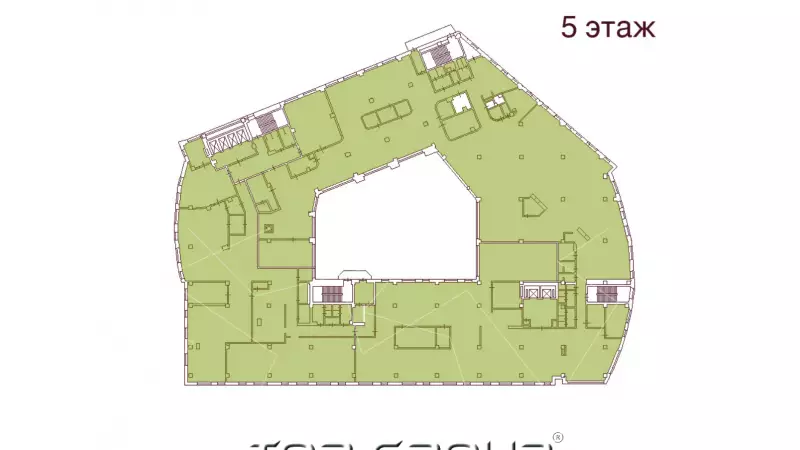 Аренда офиса 3853 кв.метров, 5 этаж-99. План объекта