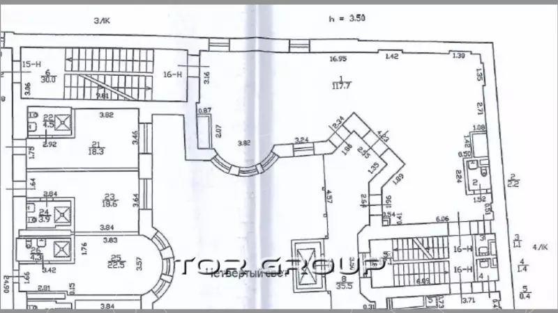 Аренда офиса 125.9 кв.метров, 5 этаж-99. План объекта