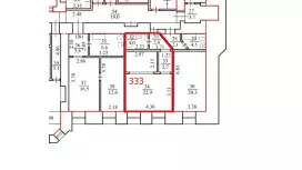 Аренда офиса 32.2 кв.метров, 3 этаж-99. План объекта