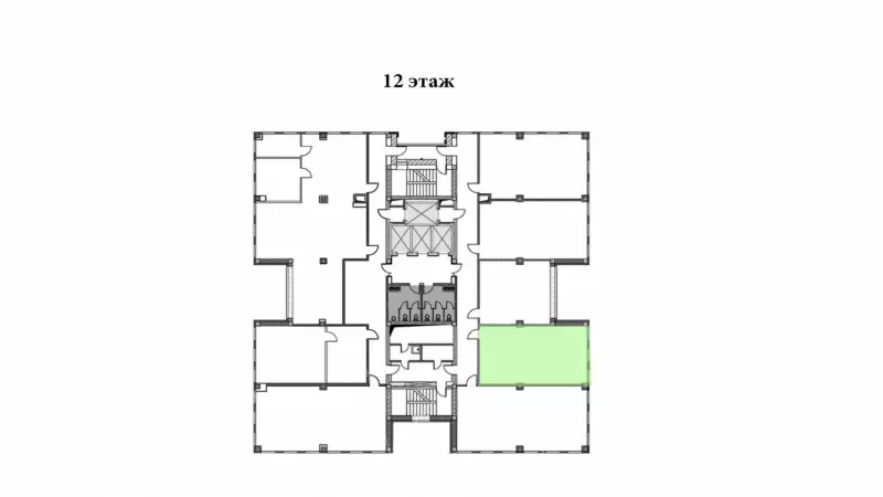 Аренда офиса 62 кв.метров, 12 этаж-99. План объекта