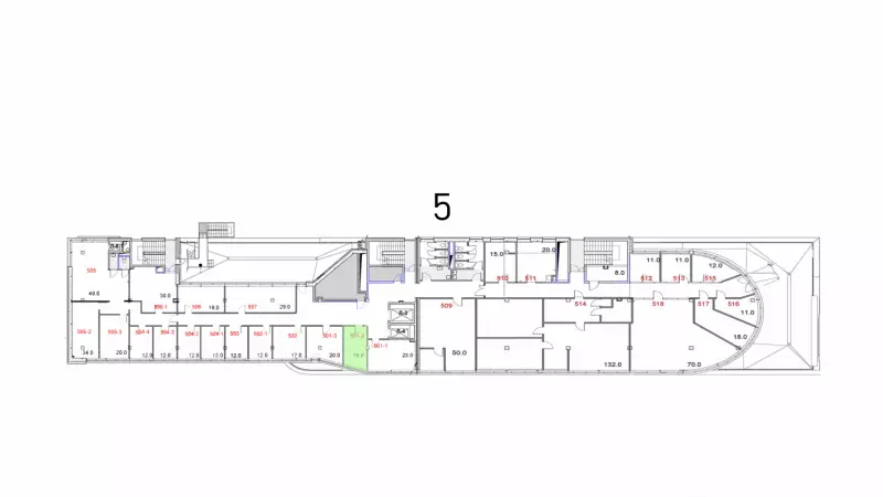 Аренда офиса 19 кв.метров, 5 этаж-99. План объекта