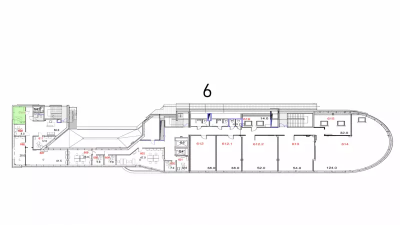 Аренда офиса 12 кв.метров, 6 этаж-99. План объекта