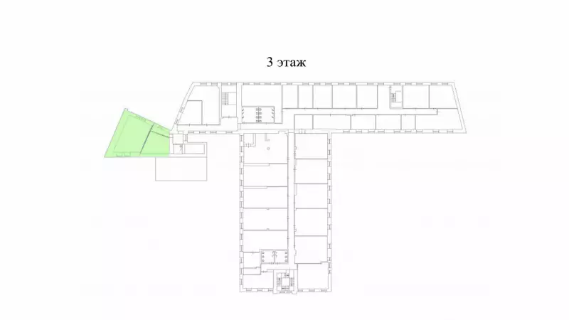 Аренда офиса 113 кв.метров, 3 этаж-99. План объекта